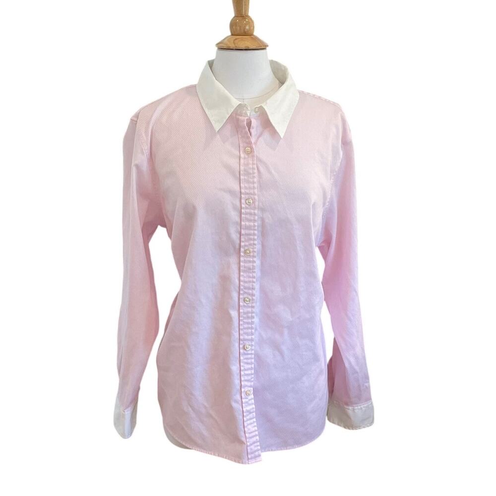 Charter Club Pink Non-Iron Button Up Dress Shirt, Career, Minimalist, Size 20W